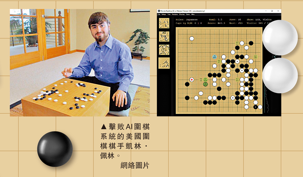 　　圖：擊敗AI圍棋系統的美國圍棋棋手凱林．佩林。\網絡圖片
