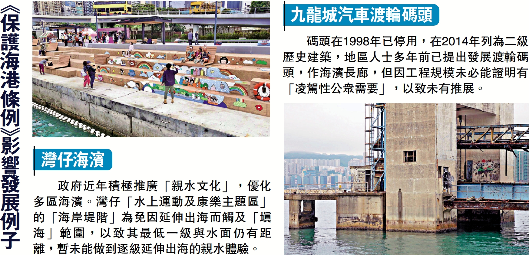 　　圖：受《保護海港條例》影響發展例子