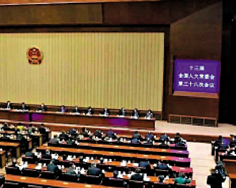 　　圖：2022年12月30日十三屆全國人大常委會第三十八次會議通過為香港國安法釋法。