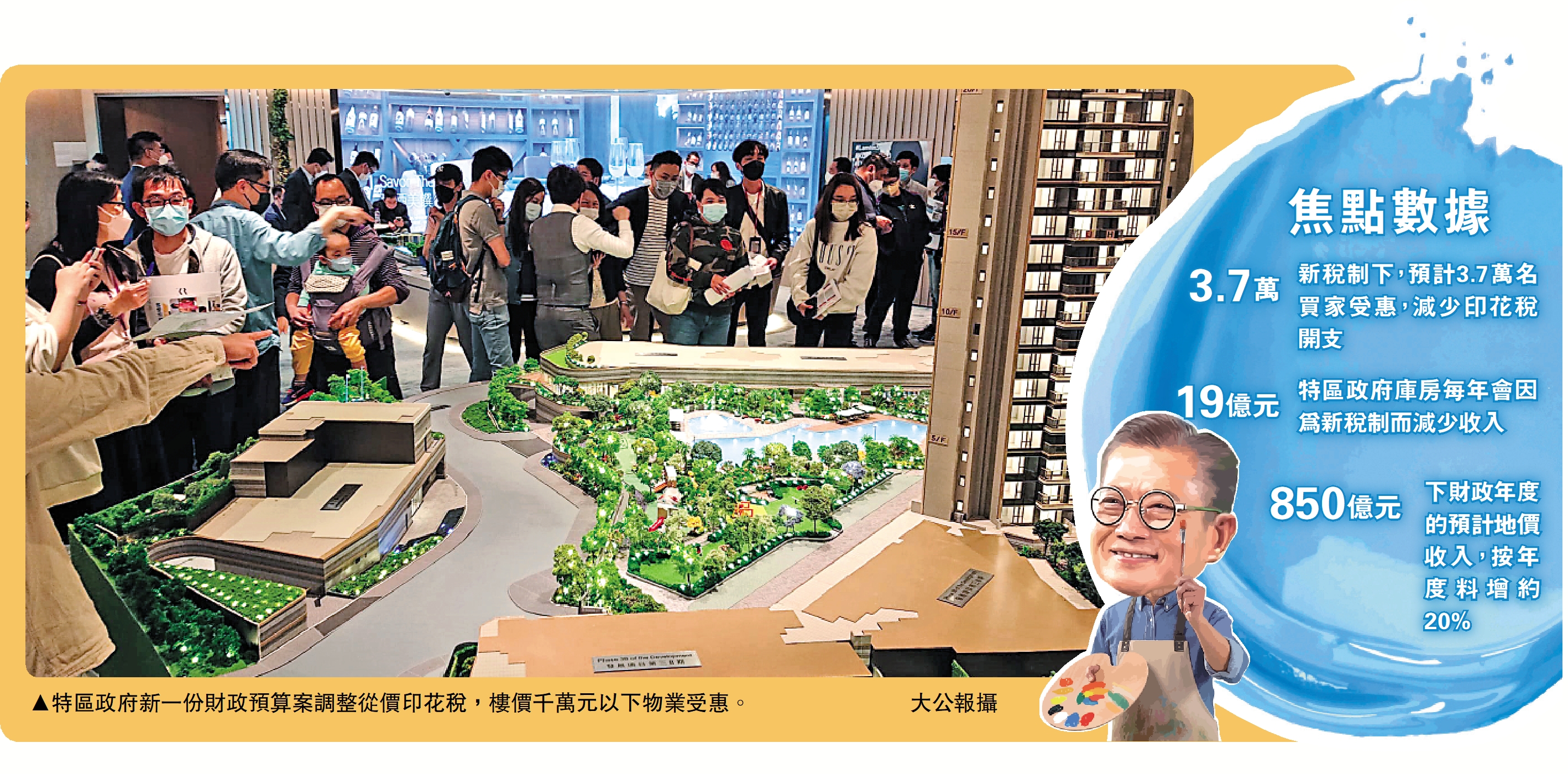圖:特區政府新一份財政預算案調整從價印花稅,樓價千萬元以下物業受惠。/大公報攝