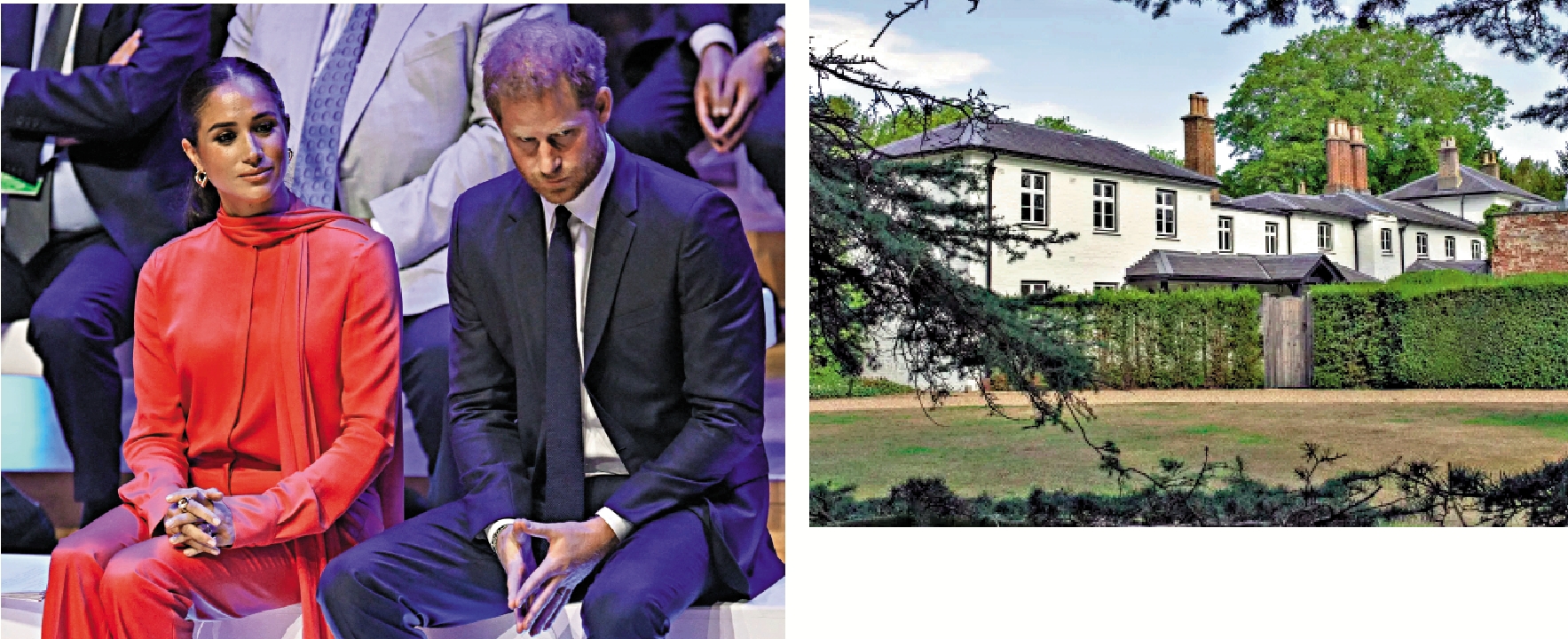 　　圖：哈里梅根在英國的住所浮若閣摩爾別墅被英王查爾斯收回。\法新社