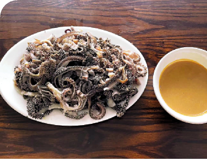 　　圖：一碗芝麻醬是老北京爆肚必備蘸料。/大公報記者郭瀚林攝