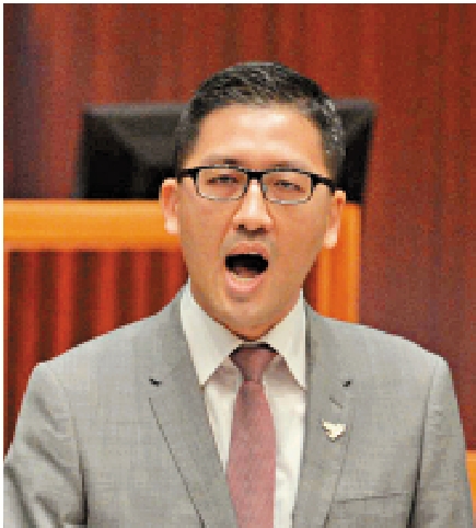 　　圖：林卓廷另涉妨礙在會議廳範圍內的議員罪，他表明不認罪。