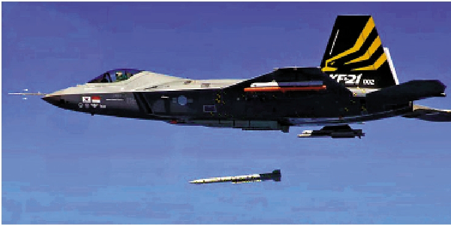 　　圖：KF-21上月底進行「流星」空空導彈分離試驗。