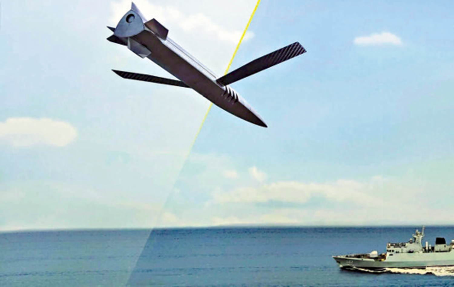 　　圖：LRMP的官方宣傳品將中國海軍056型護衛艦作為假想敵演示目標。