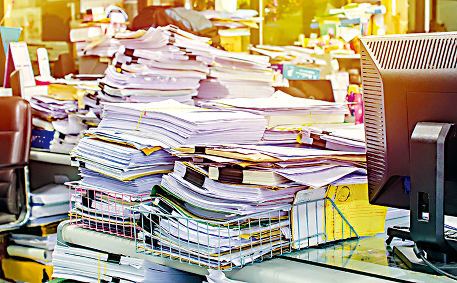 　　圖：辦公室文件字紙回收有講究。\資料圖片