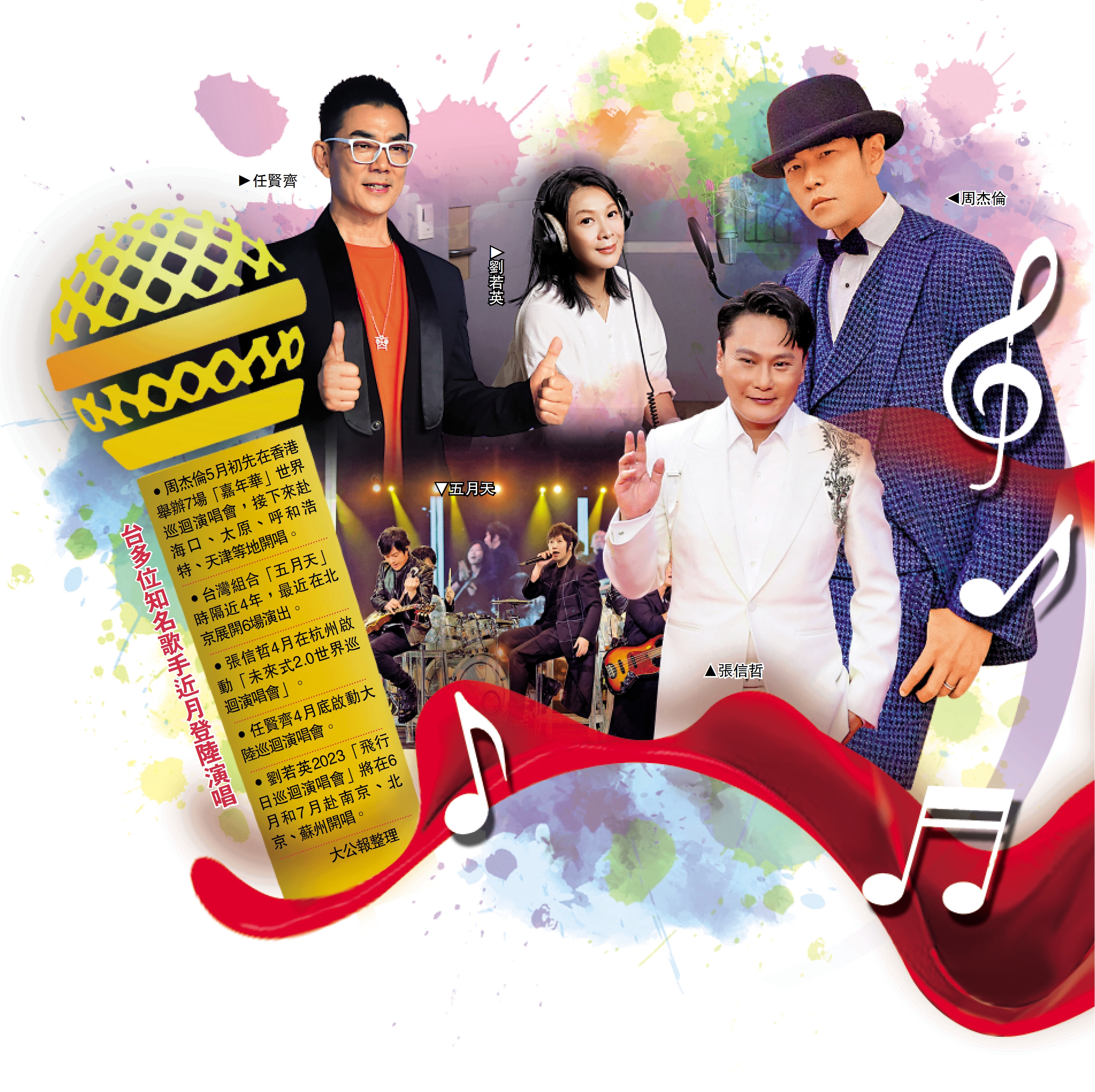 　　圖：台多位知名歌手近月登陸演唱