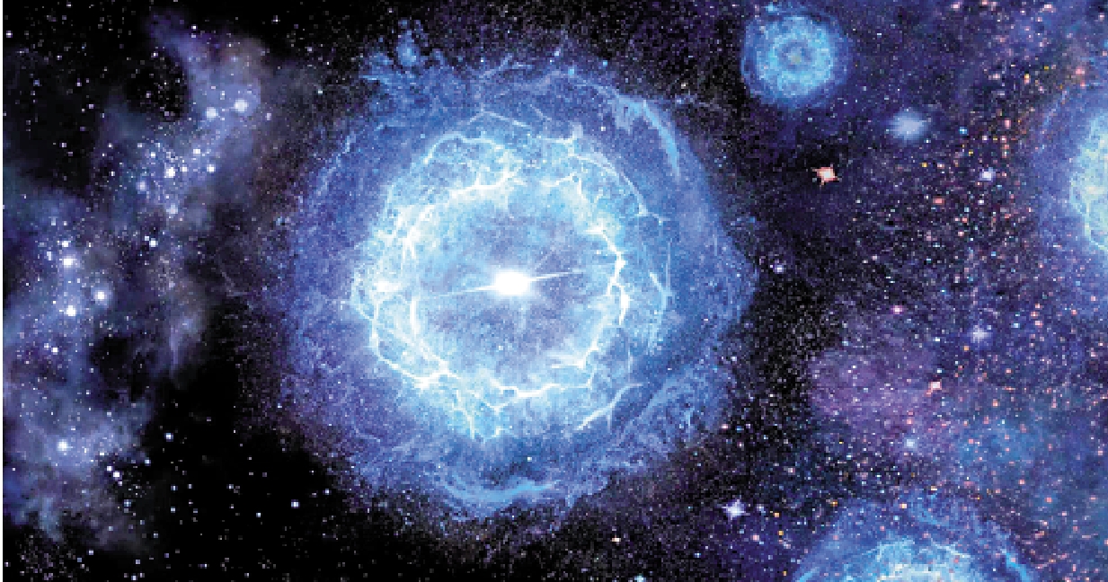 　　圖：第一代超大質量恆星演化成為對不穩定超新星的藝術展示圖。/受訪者供圖