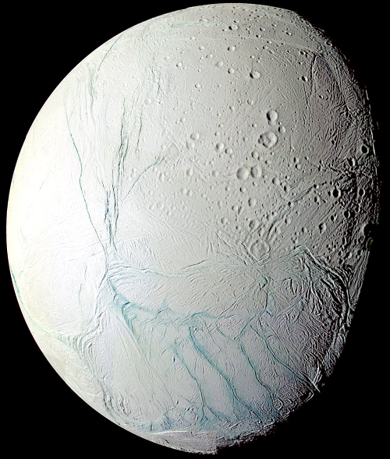 　　圖：NASA的「卡西尼號」航天器在2005年拍攝的土星衛星合成圖。\法新社