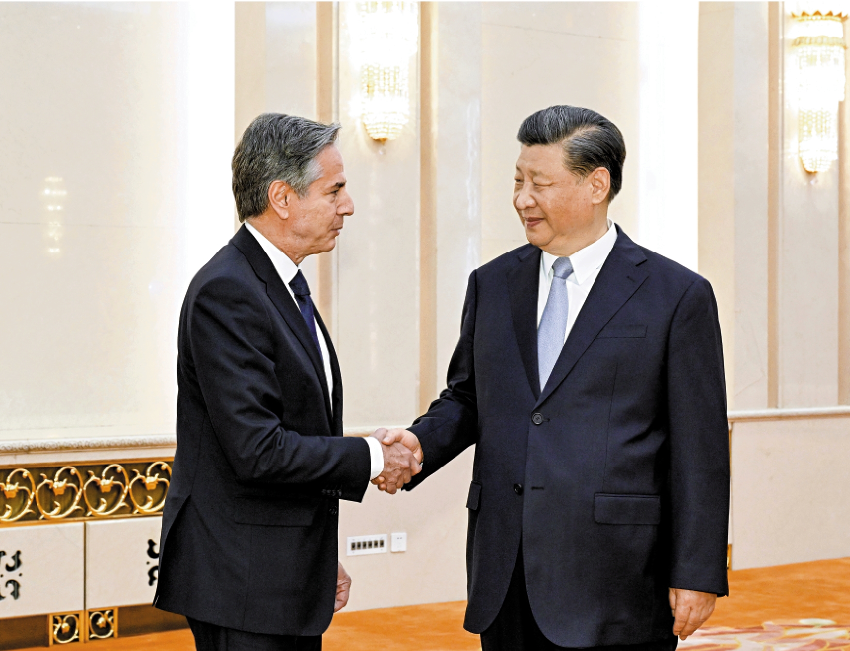 　　圖：6月19日下午，國家主席習近平在北京人民大會堂會見美國國務卿布林肯。\新華社