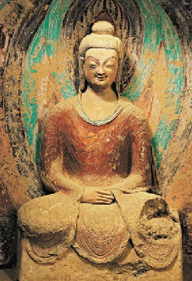 　　圖：莫高窟第259窟的禪定佛像，被遊客譽為東方「蒙娜麗莎」。