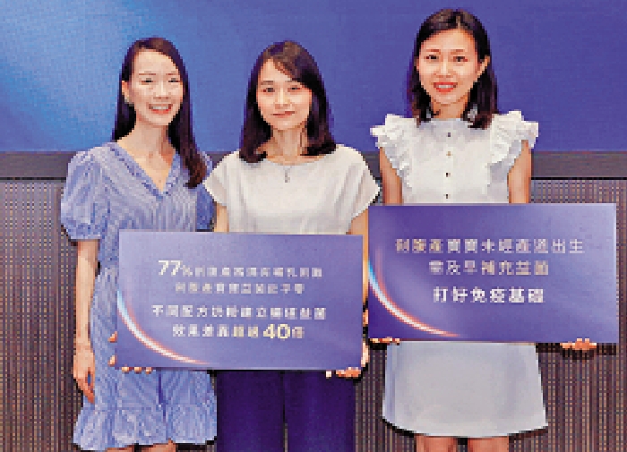 　　圖：理大研究發現不同配方奶粉，對補充剖腹產嬰兒腸道益生菌效果，相差可達40倍。