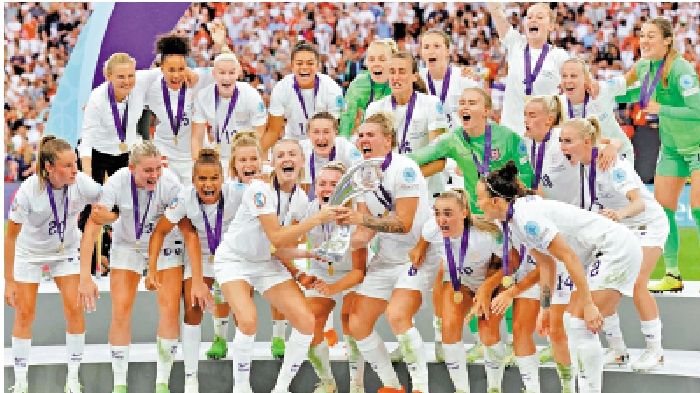　　圖：英格蘭女足在去年歐國盃決賽打敗德國奪隊史首項錦標。 網絡圖片