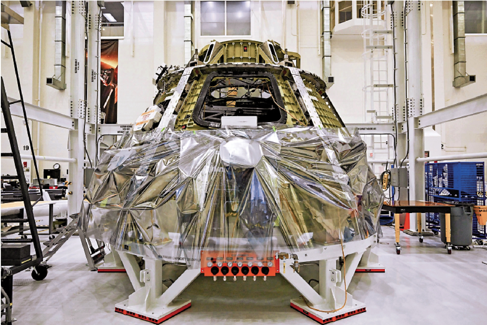 　　圖：美國「阿爾忒彌斯3號」登月計劃的乘員艙。\法新社