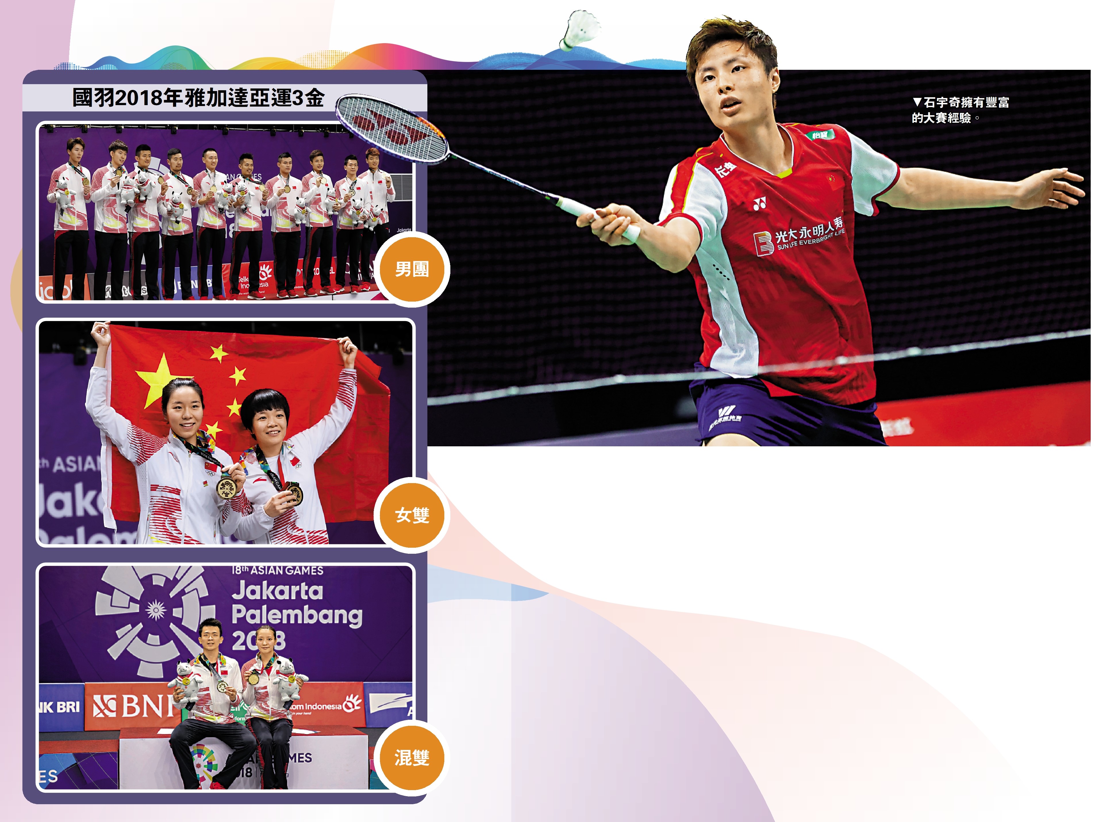 圖:國羽2018年雅加達亞運3金