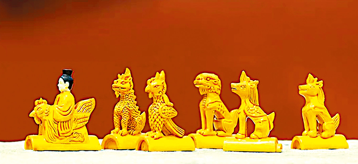 　　圖：紫禁城太和殿脊獸套裝擺件十分吸睛。