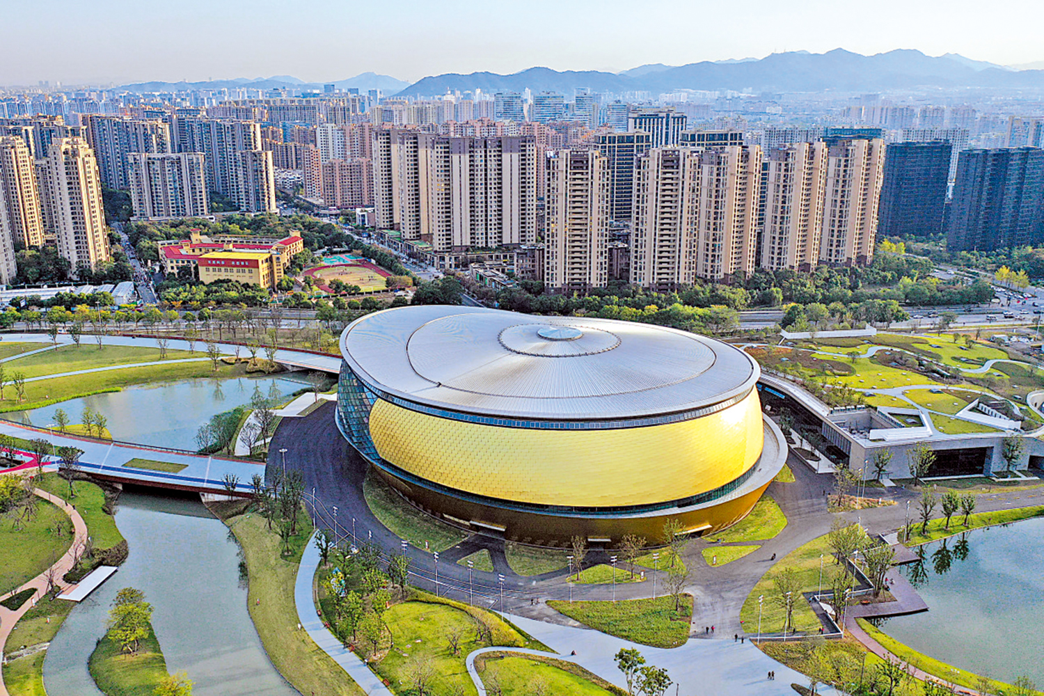 　　圖：拱墅運河體育公園體育館為杭州亞運霹靂舞、乒乓球項目比賽場館及訓練場館。