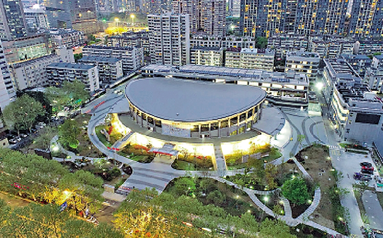 　　圖：杭州體育館整體造型酷似「船體」。\資料圖片