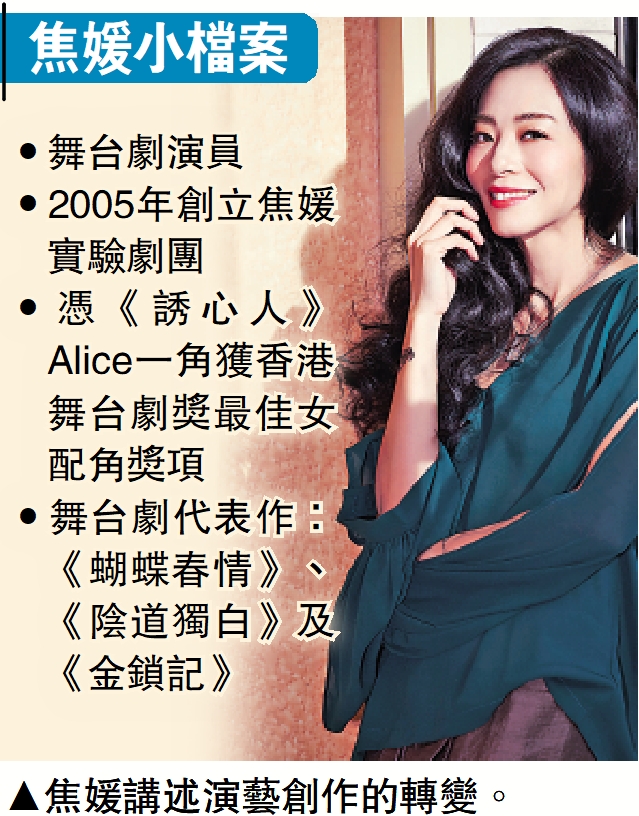 　　圖：焦媛講述演藝創作的轉變。