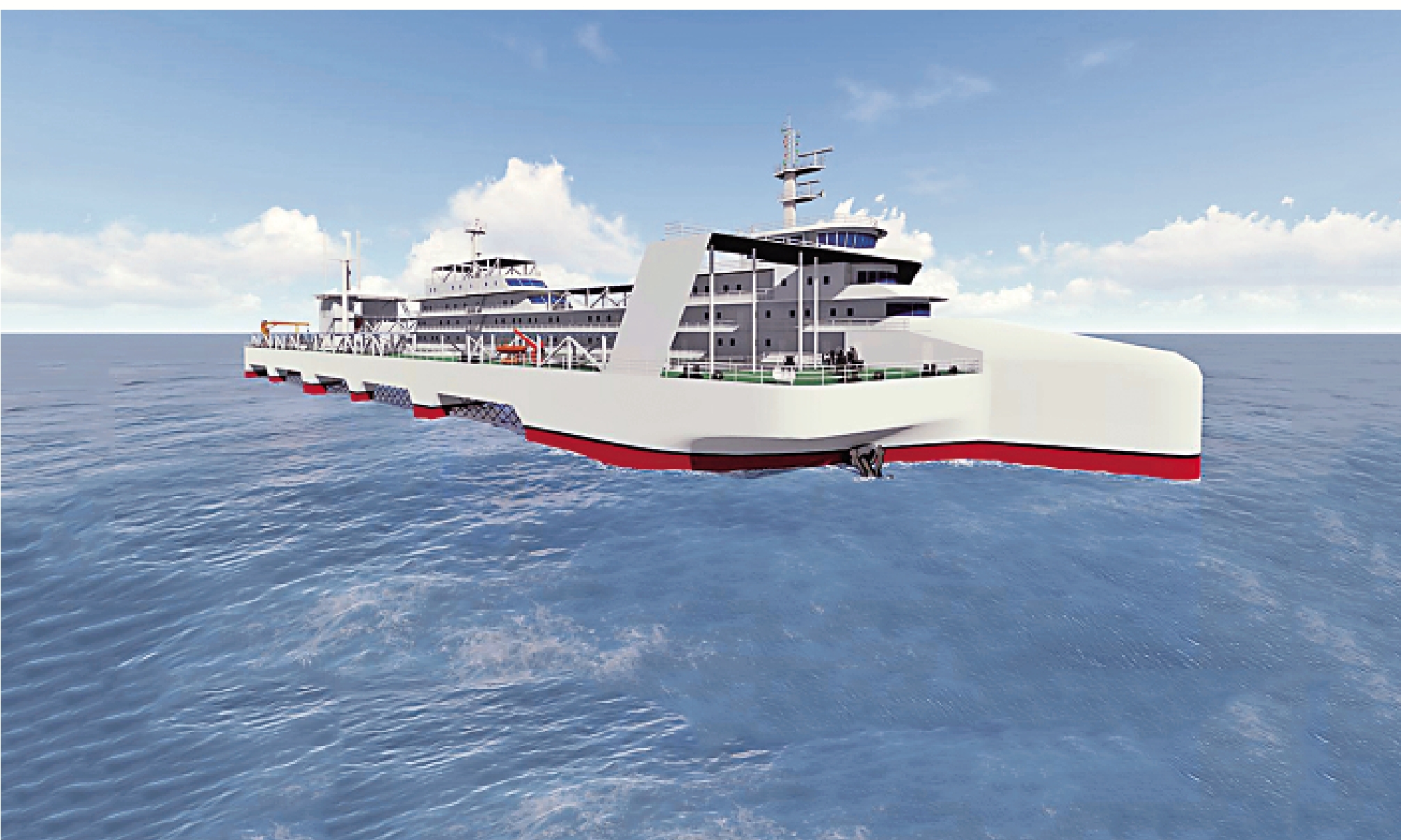 　　圖：10月26日，深遠海養殖工船「九洲一號」在珠海正式開工。圖為建成效果圖。