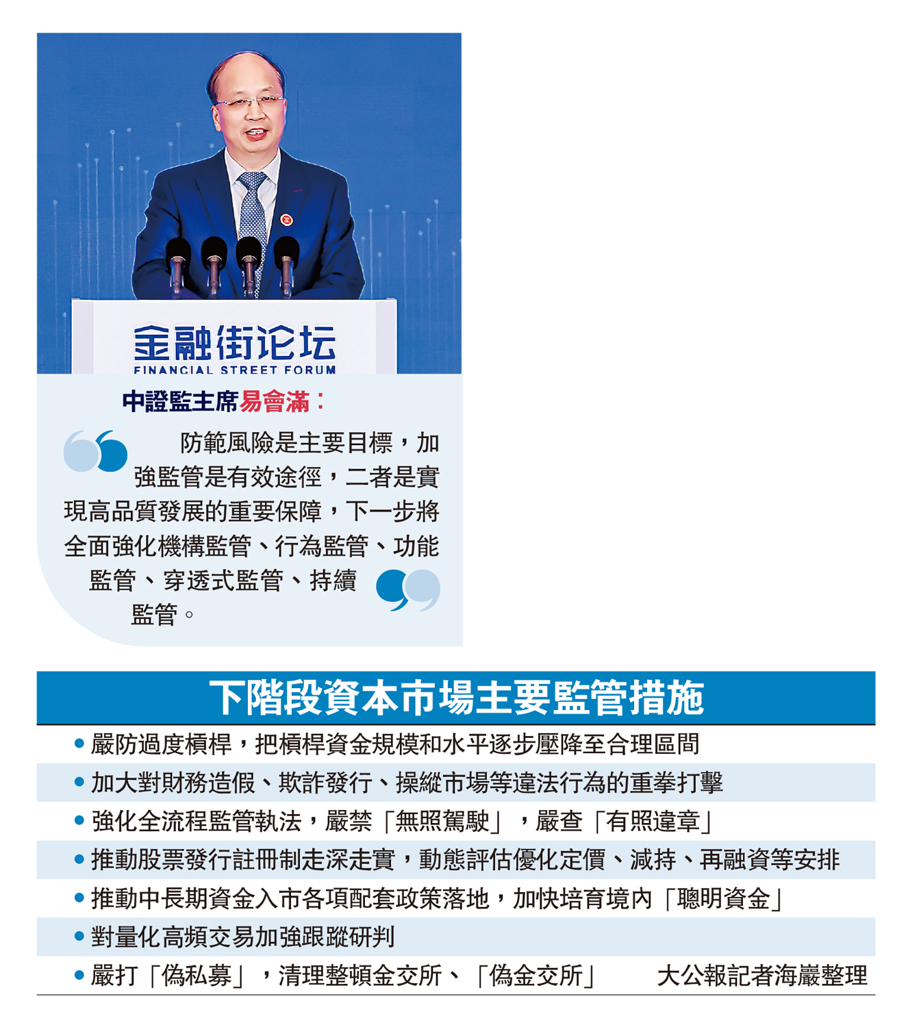 　　圖：下階段資本市場主要監管措施