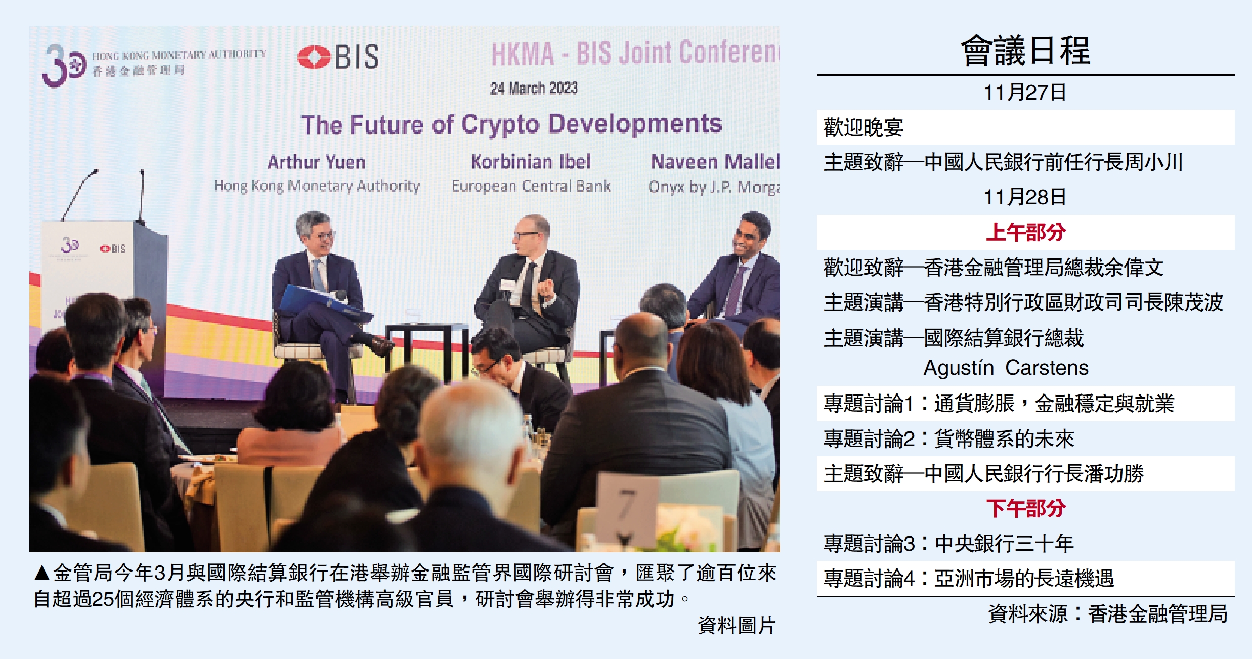 　　圖：金管局今年3月與國際結算銀行在港舉辦金融監管界國際研討會，匯聚了逾百位來自超過25個經濟體系的央行和監管機構高級官員，研討會舉辦得非常成功。\資料圖片