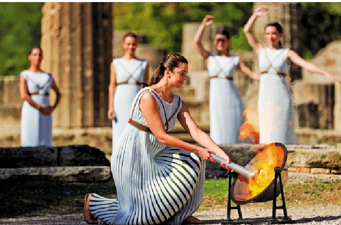 　　圖：巴黎奧運會聖火採集，將按傳統在古奧林匹克進行。\資料圖片