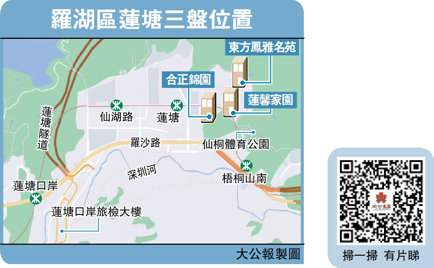 　　圖：羅湖區蓮塘三盤位置