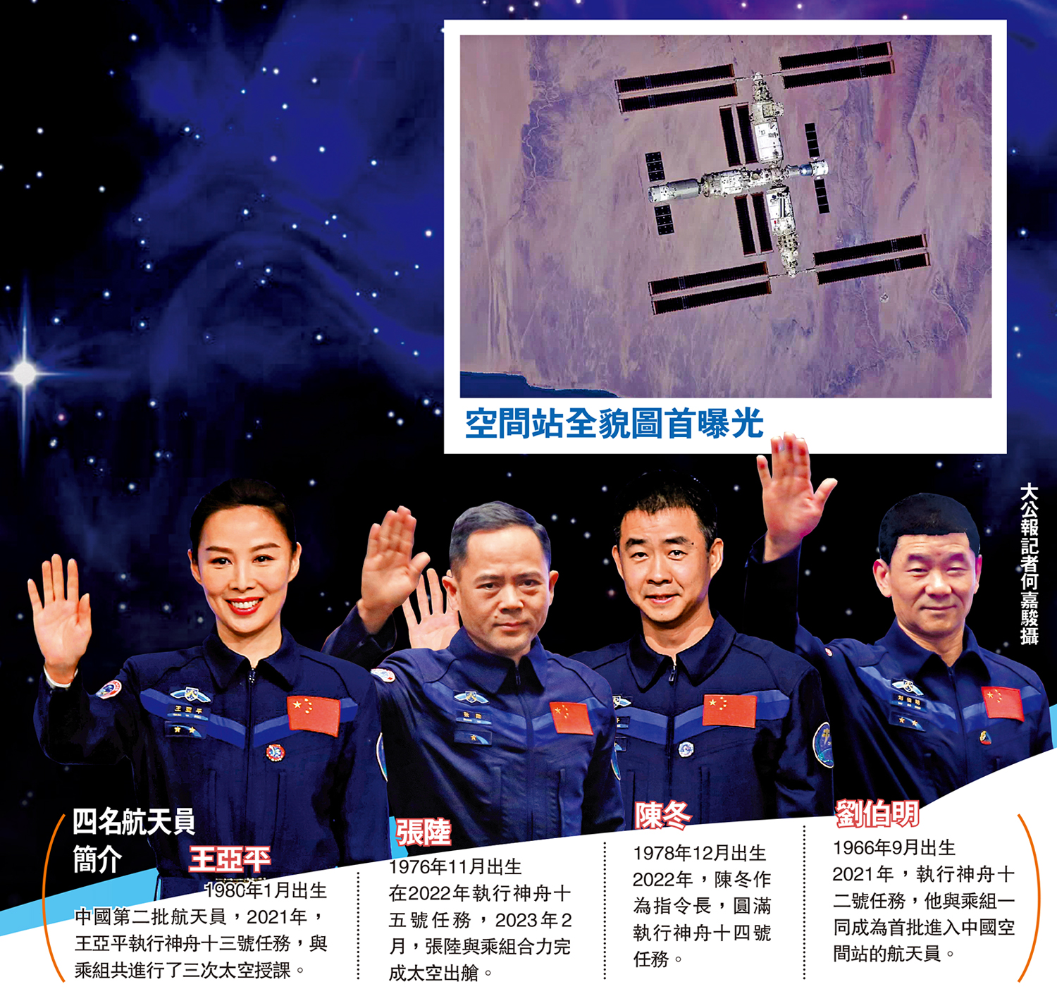 　　圖：四名航天員簡介