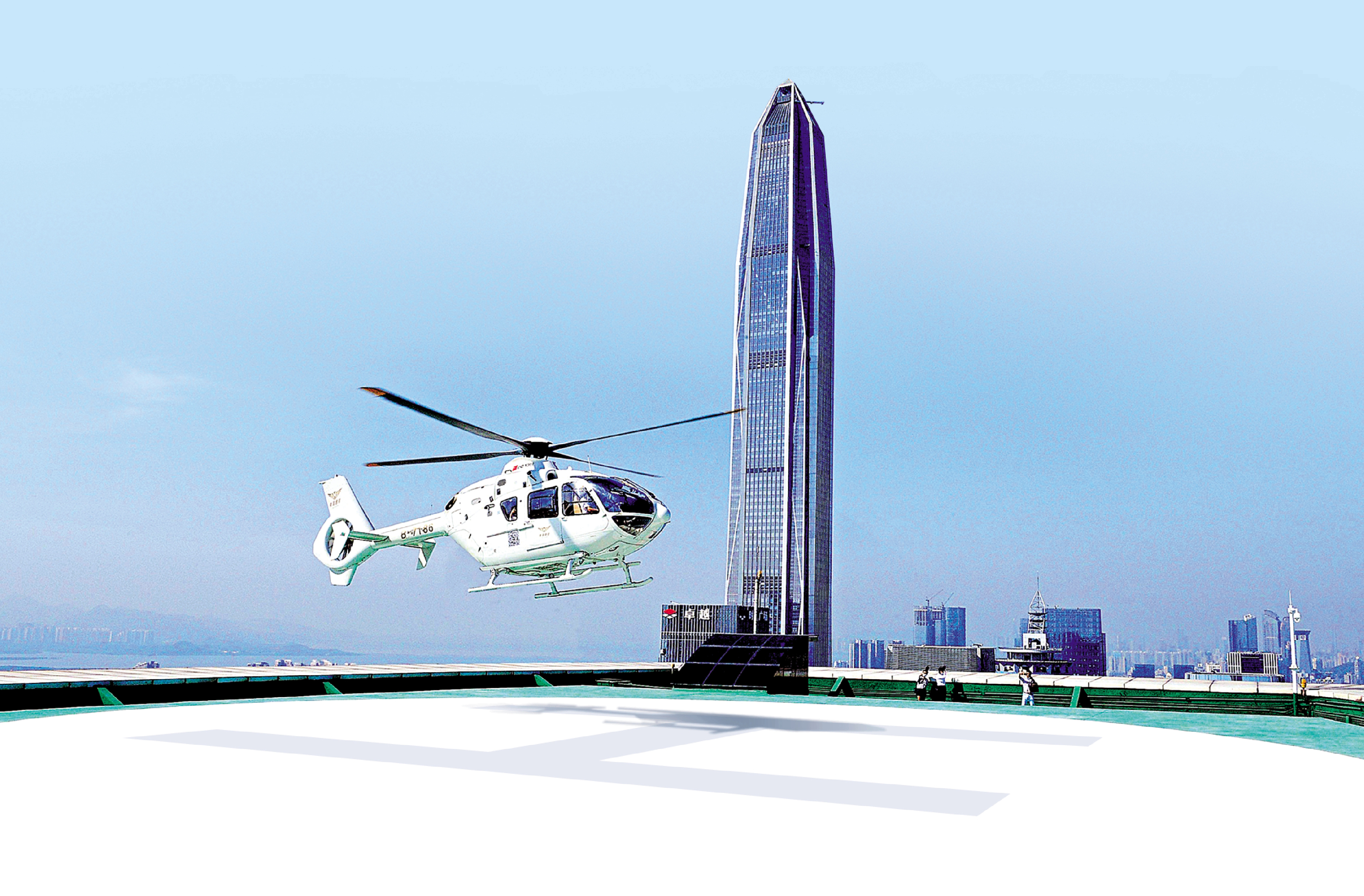 　　圖：深圳大中華直升機城市候機廳停機坪。