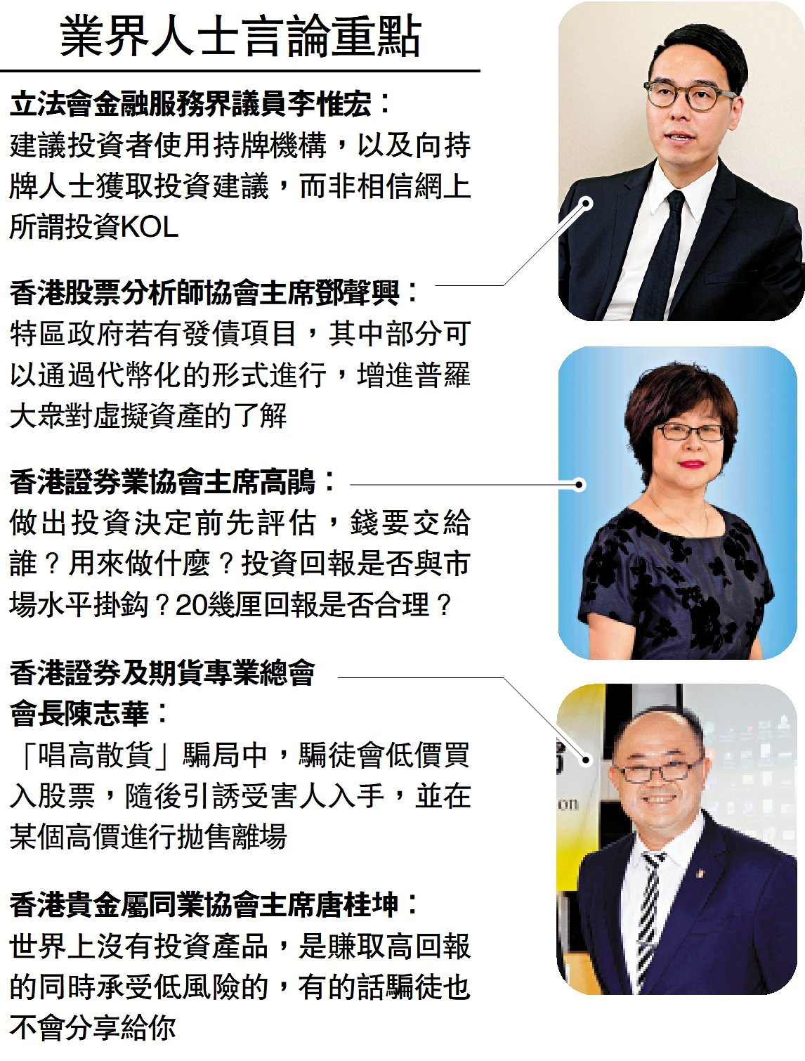 業界人士言論重點- 大公報