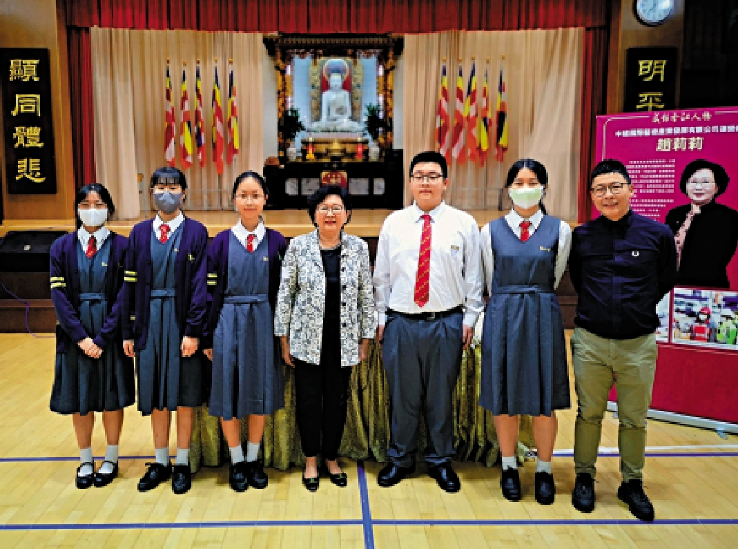 　　圖：趙莉莉昨日到佛教黃鳳翎中學，與約一百名學生分享人生經歷，並勉勵同學們堅持正向人生觀。/大公文匯全媒體記者王鼎煌攝