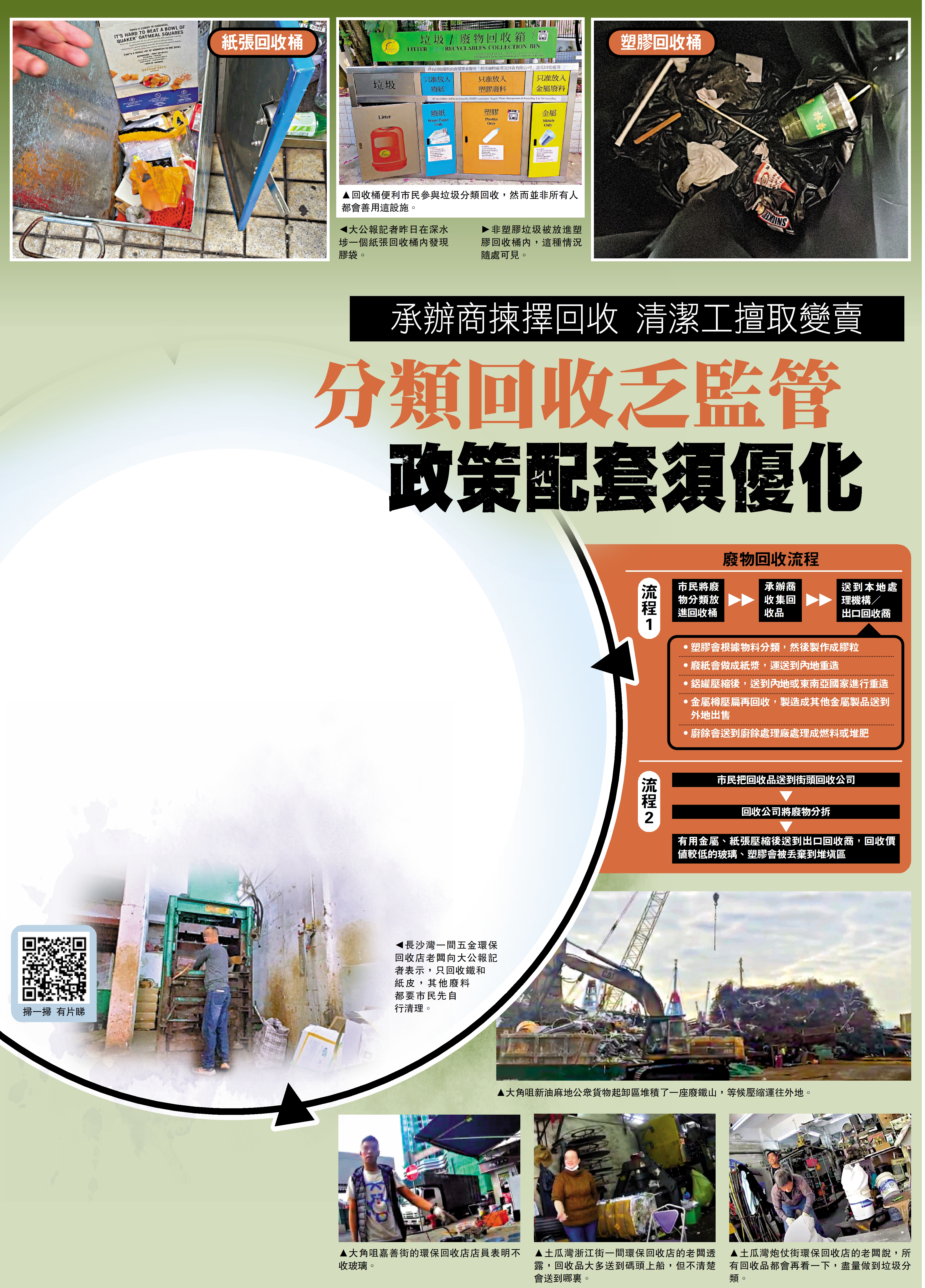 　　圖：回收桶便利市民參與垃圾分類回收，然而並非所有人都會善用這設施。