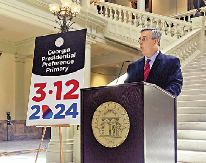 　　圖：美國絕大多數州份州務卿負責監督選舉。圖為佐治亞州州務卿拉芬斯伯格。\美聯社