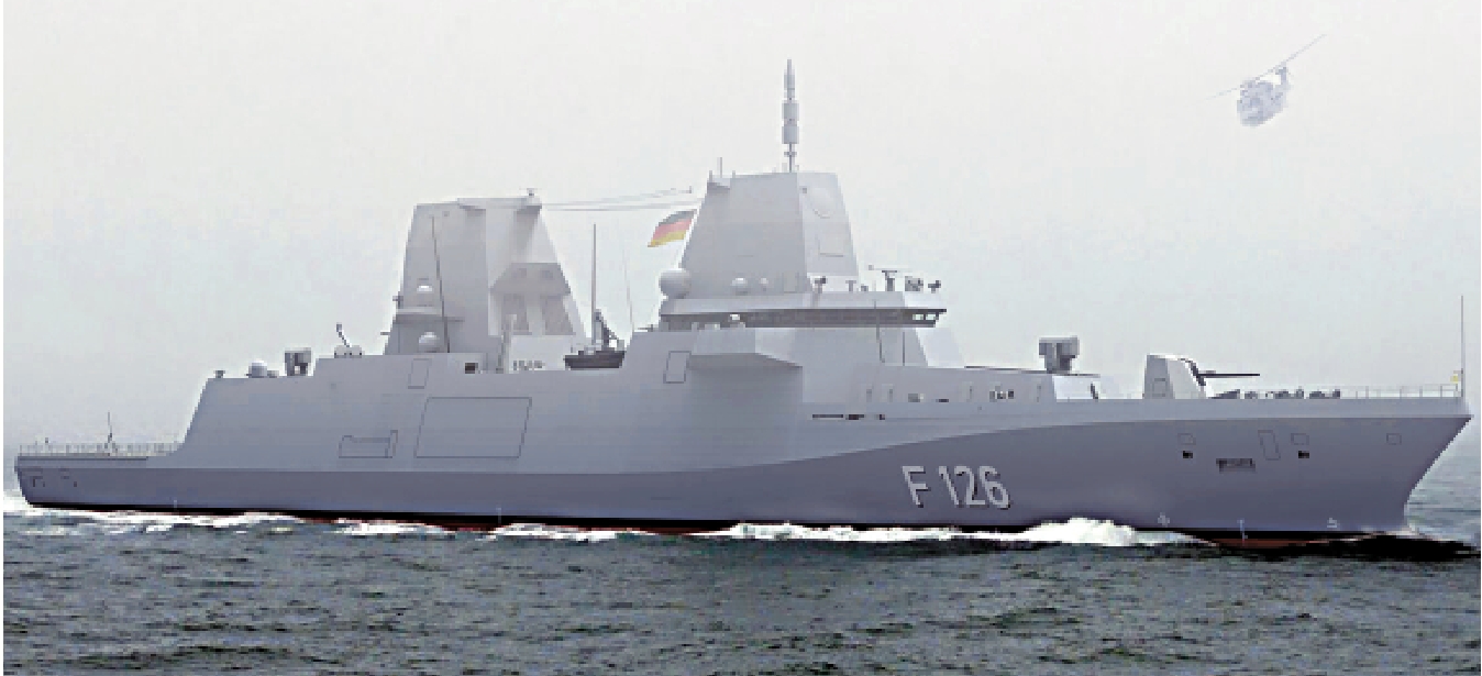 　　圖：德國海軍F126型護衛艦製造商發布的構想圖。