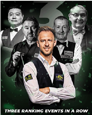 　　圖：卓林普（中）連贏3個公開賽，是桌球壇第5位奪得此成就的球手。