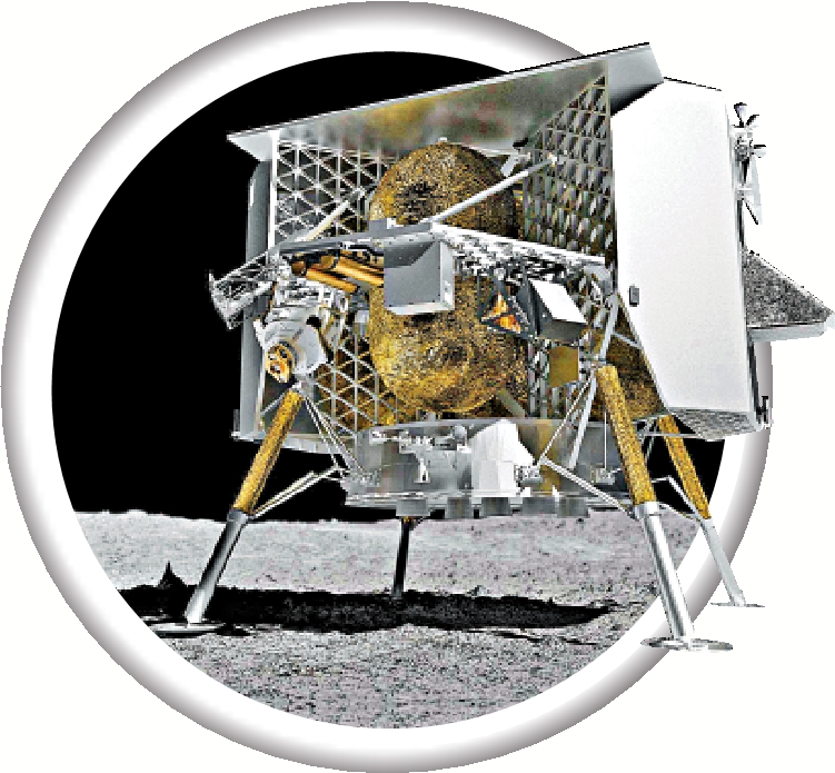 　　圖：「遊隼」號着陸在月球表面的模擬圖。\美聯社