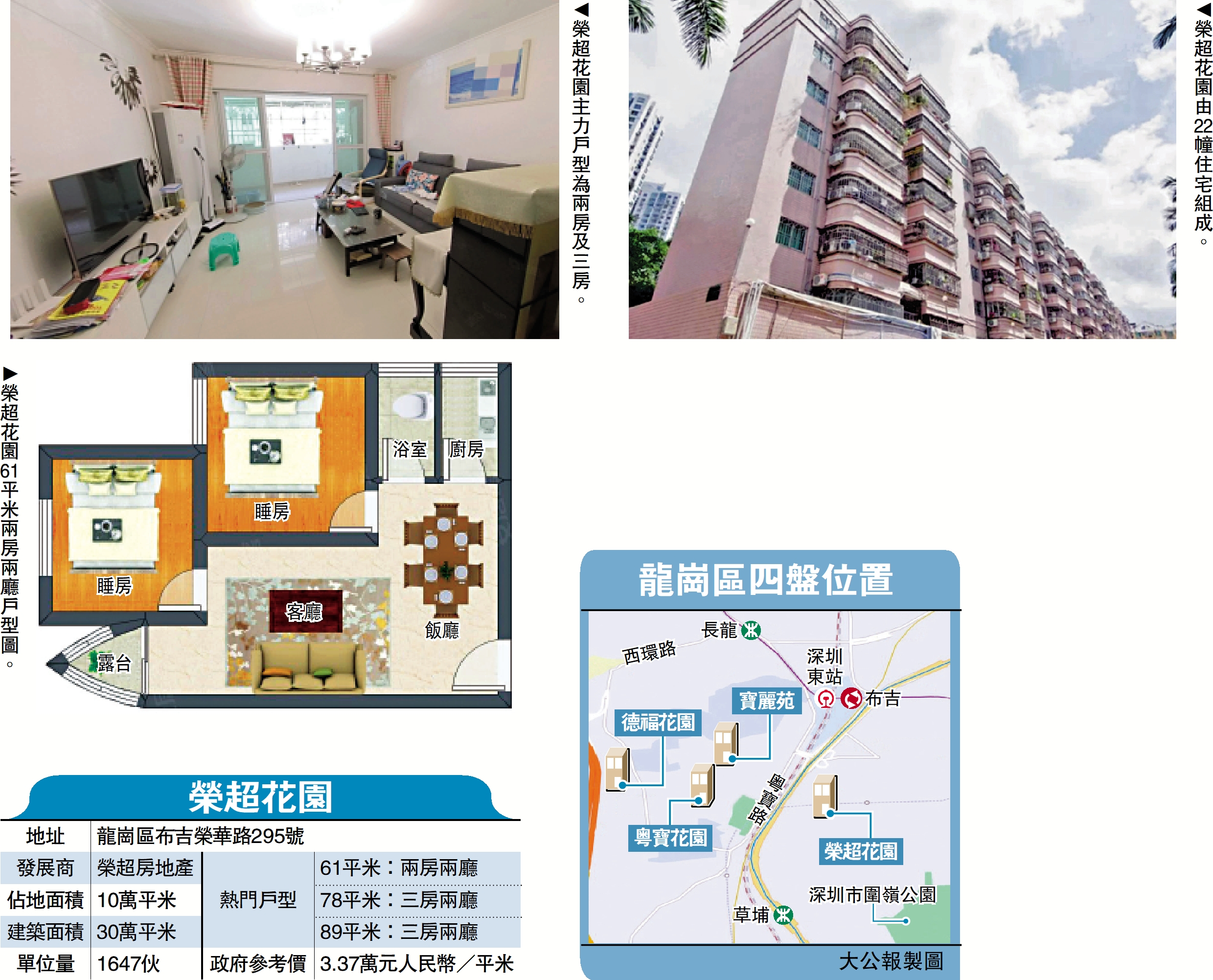 　　圖：龍崗區四盤位置