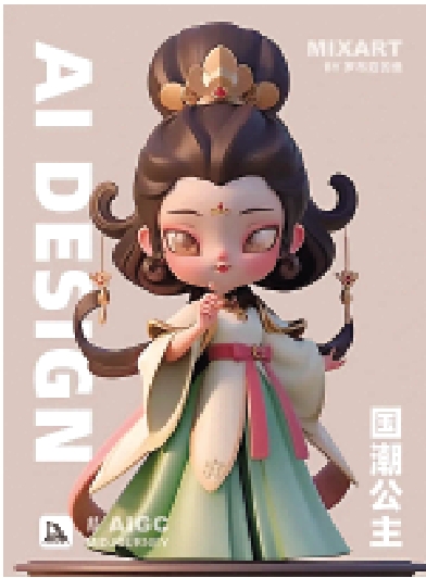 　　圖：網友用AI生成的國潮主題手辦模型。