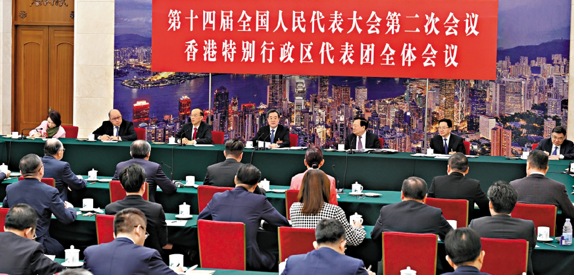 　　圖：3月7日上午，中共中央政治局常委、國務院副總理丁薛祥參加十四屆全國人大二次會議香港代表團審議。  新華社