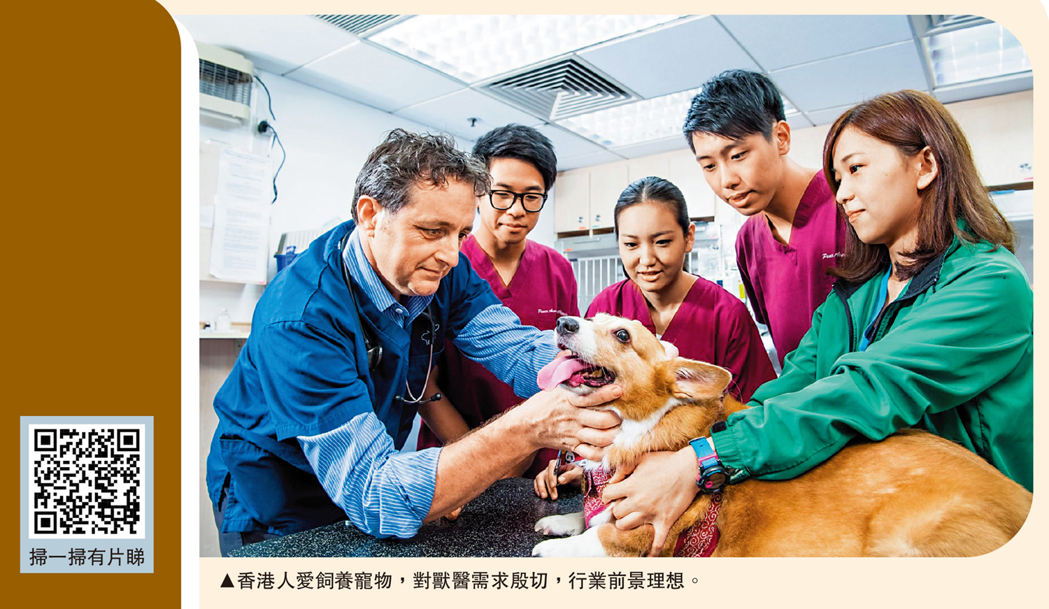 　　圖：香港人愛飼養寵物，對獸醫需求殷切，行業前景理想。