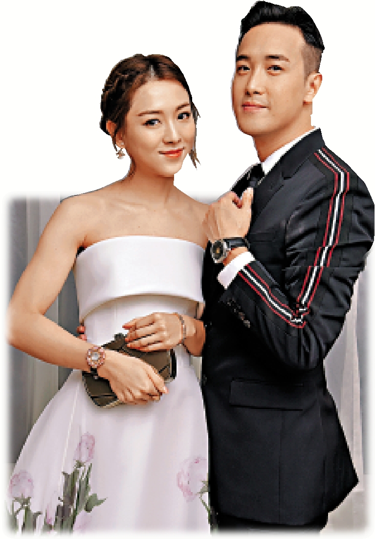 　　圖：王敏奕（左）2019年與曾國祥結婚。\資料圖片