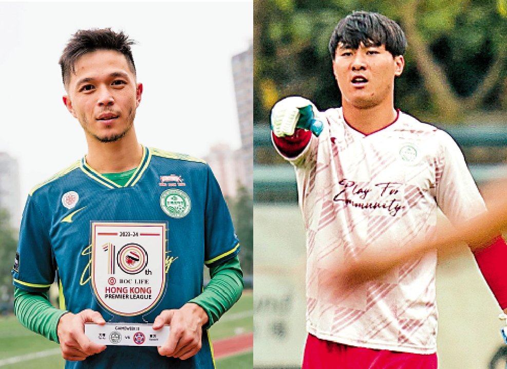　　圖：陳肇鈞（左）與謝家榮（右）今屆港超各自曾奪得2次及1次當月MVP，表現備受好評。