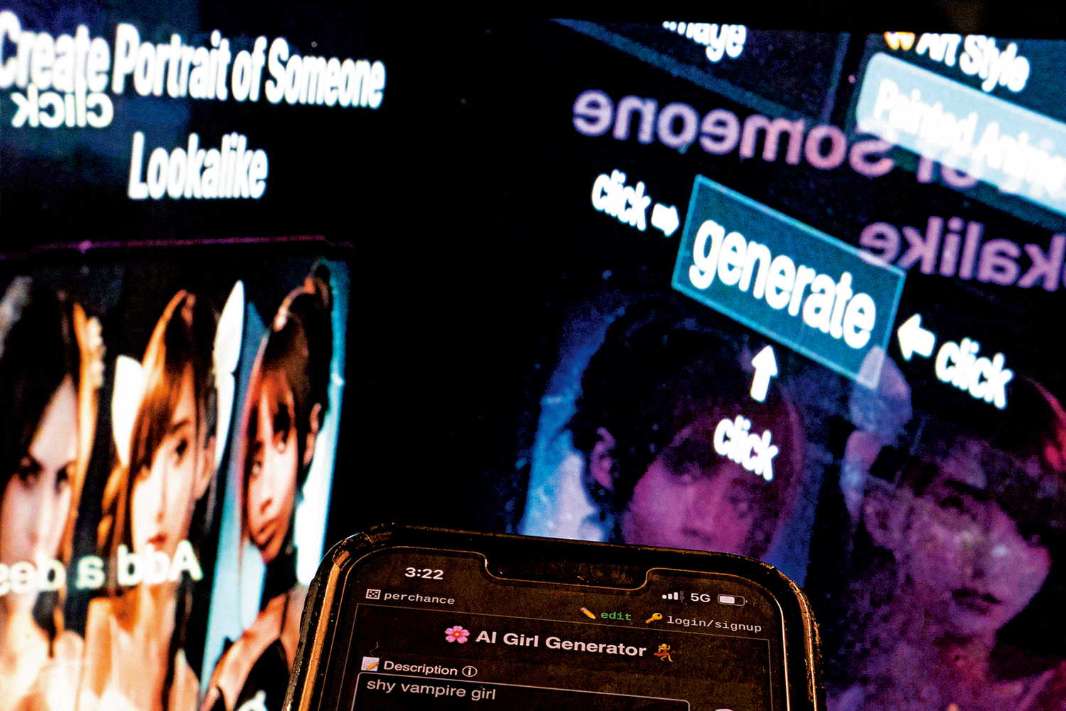 　　圖：美國高中校園「深偽」裸照氾濫，圖為AI圖片生成器。\法新社