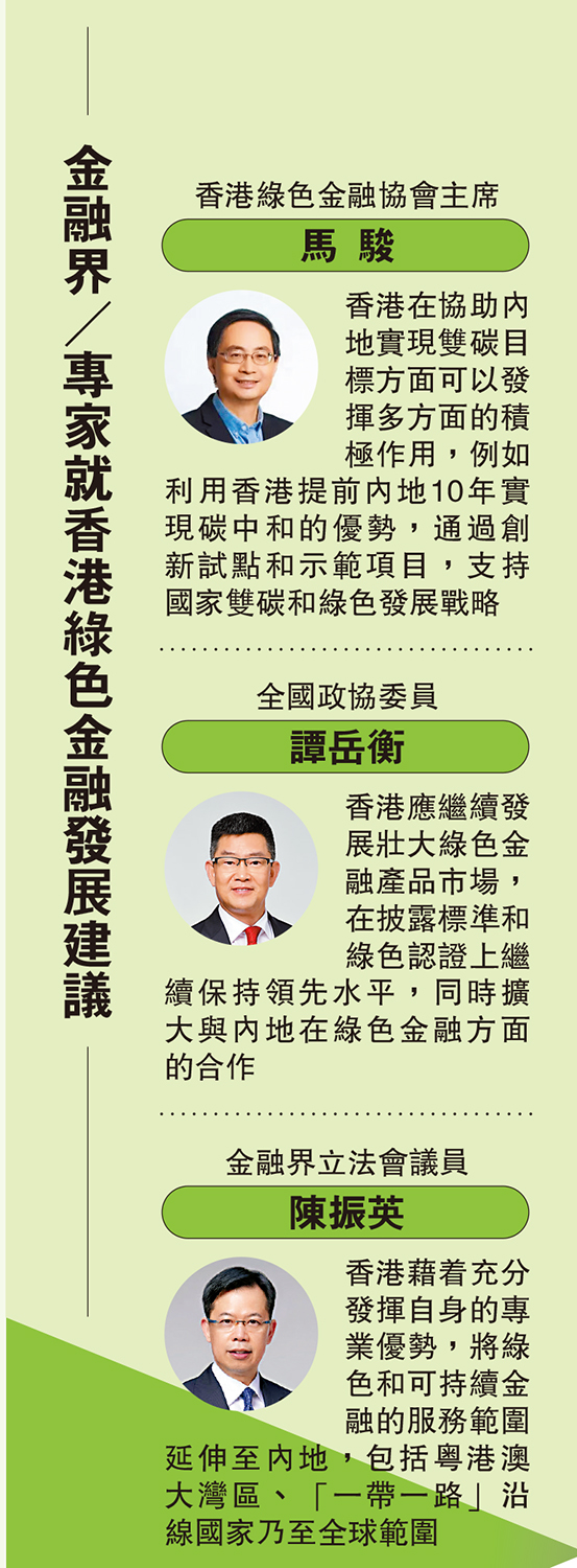 　　圖：金融界／專家就香港綠色金融發展建議