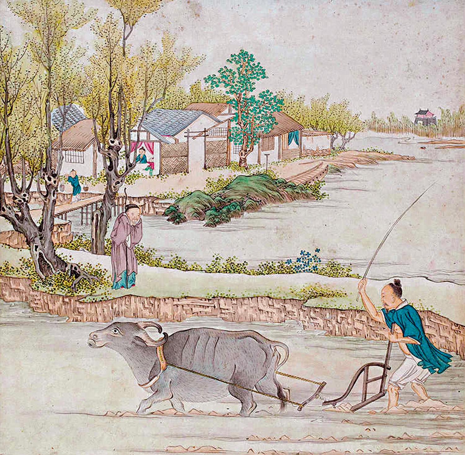 　　圖：清沈慶蘭《農耕圖》。\作者供圖