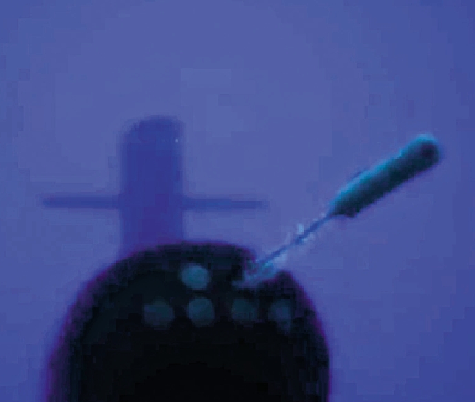 　　圖：海軍宣傳片《隱入深海》展示了潛艇用魚雷發射管發射無人潛航器的畫面。