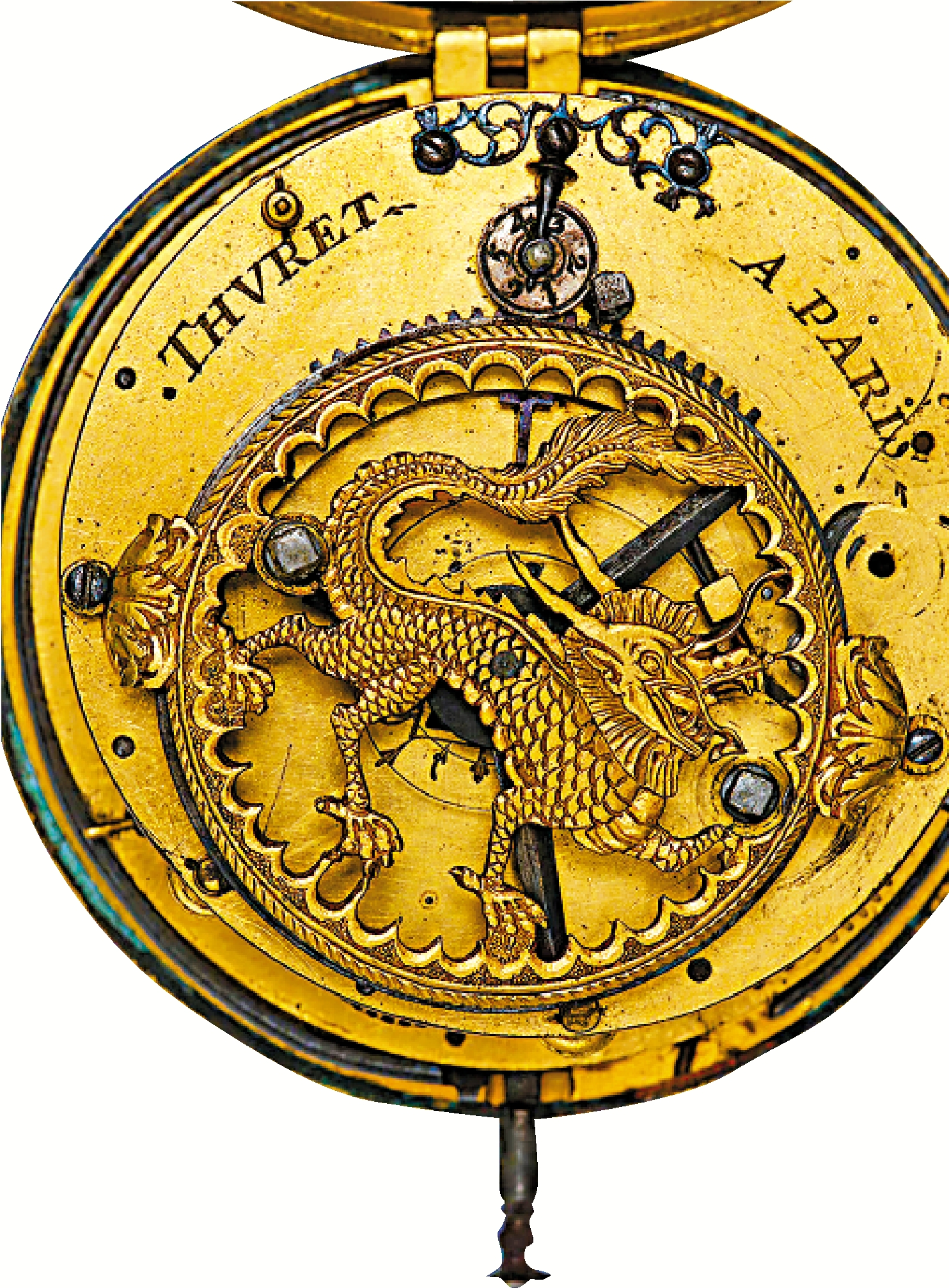 　　圖：銅鍍金殼開光人物像懷錶。