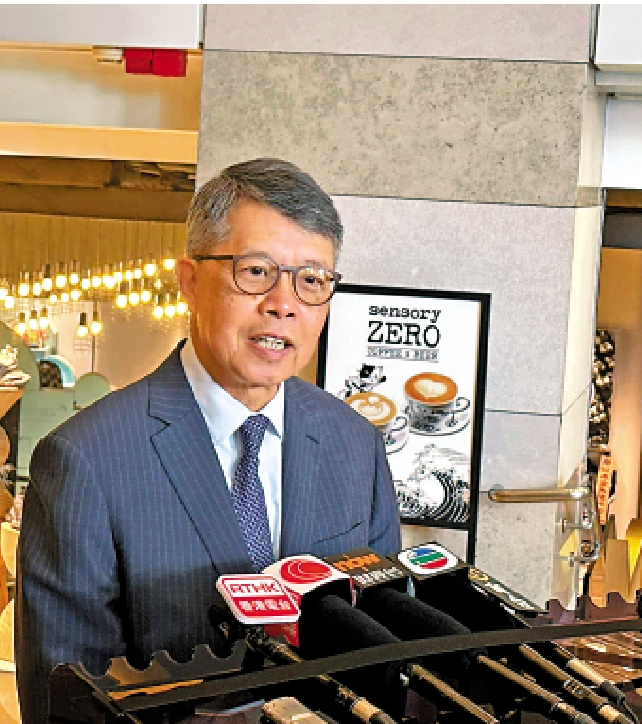 圖:吳天海認為,本港零售表現需要時間來回復疫前水平。