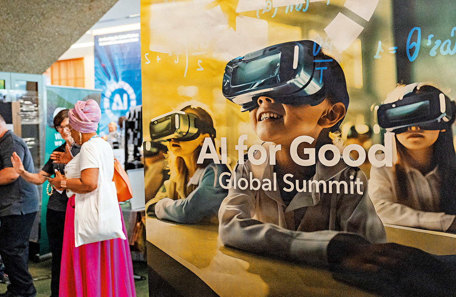 　　圖：5月30日，瑞士日內瓦舉辦人工智能全球峰會。\路透社